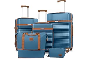 Joyway Set di 3 Valige con Borsone da Viaggio, ABS Set di Trolley Bagalio con 4 Ruote e Lucchetto TSA