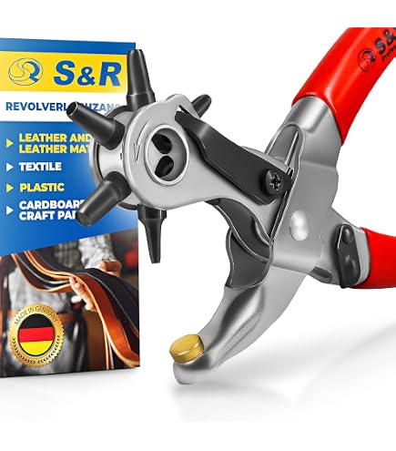 Punzoni Forati Kit 14 Punzoni Fustelle Intercambiabili Germany Pro Stahlkaiser - Per Forare Cuoio, Pelle E Plastica (5-35mm) Kit Germany Pro Stahlkaiser 5-35mm - 9