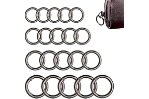 XCSJ 20pcs Mousquetons Ronds à Ressort Ronde 25mm 28mm 33mm 35mm Ressort Anneau Boucle Alliage De Zinc Trousseau Crochet Clips Pour Sac à Dos Porte-Clés Bijoux Bricolage Artisanat (le noir)