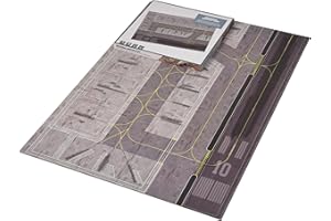 AEROCLIX Tapis de disposition d'aéroport pour maquettes d'avion 1/400 et 1/500, planche pliable - Créer un modèle d'aéroport, parcs jusqu'à 16 avions, 84 cm x 120 cm