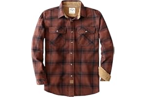 Dubinik® Camicia Flanella Uomo Invernale 100% Cotone Bottoni Casual Comode Camicia a Quadri Uomo Flanella con Taschino