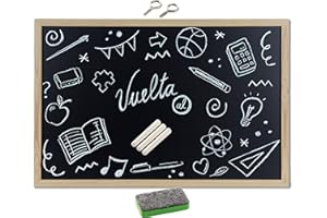 ETREXONLINE Tableau Noir 30x40cm Effaçable avec Cadre en Bois Naturel, Tableau Noir Effaçable à Utiliser avec Tiza et Marqueur