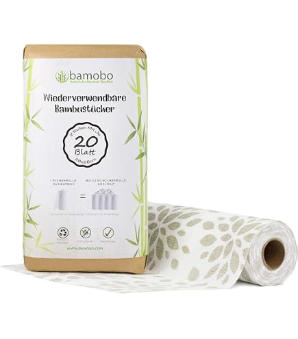 MAVIS MIKI - Set di asciugamani riutilizzabili in bambù, 40 fogli