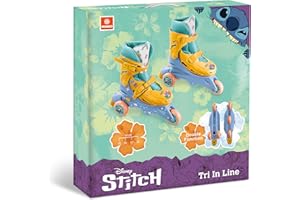 Mondo Toys Stitch 3IN Line Skates Patins en Ligne Double Fonction réglables de 29 à 32-28755
