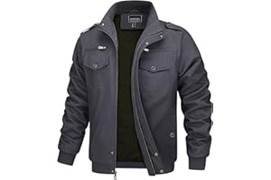 MAGCOMSEN - Chaqueta ligera casual de algodón con bolsillos con cremallera, para invierno y otoño, para hombre