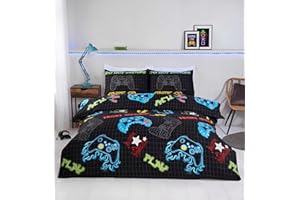Rapport home Gamer Single Duvet Cover Set - Premium Microfibre Bedding, Vibrant Abstract Multi-Colour Design, Secure Snap Closure & Easy Care