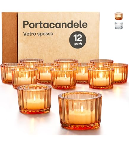 Portacandele votive in vetro Set di 6, portacandele in cristallo per matrimonio, festa di compleanno, decorazione del centrotavola della tavola domestica(trasparente, forma di tulipano