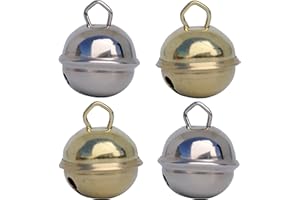 MUSIKID Gros Grelots Musicaux 2 Or (Doré) + 2 Argent (Argentés) (4 clochettes 25mm) Existe en Petits 15mm et Géants 35mm Enfants Bébé : Montessori Instruments Noël Anniversaire Décorations Loisirs Créatifs