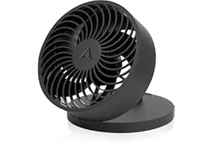 ARCTIC Summair Plus - Ventilateur de table pliable avec batterie rechargeable intégrée, Ventilateur portable, Connexion USB-C, Réglage en continu 600-3300 rpm - Noir
