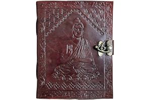 OVERDOSE Diario De Cuero Gautam Buddha Con Cierre En C De Latón Antiguo Hecho A Mano Para Viajes, Hombres, Mujeres, Cuaderno De Bocetos, Diario Grimoire -5 x 7 pulgadas | 17 x12 cm | A6