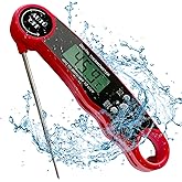 Meat Thermometer Digital for Cooking and Grilling, Collapsible Probe, with Magnet, Calibration, Backlight Waterproof Food The