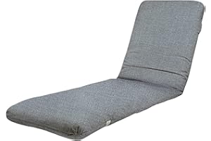 TIENDA EURASIA - Cojín para Tumbona de Jardín, Relleno de Fibra Acolchada, Funda de Tela Lavable con Cremallera, Cojines para Tumbonas (170 x 50 x 6 cm, Gris)