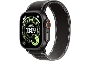 Apple Watch Ultra 3 GPS + Cellular 49mm Premium Running and Multisport Smartwatch with Rugged Black Titanium Case with Black/Charcoal Trail Loop S/M. Advanced Health and Fitness Tracking