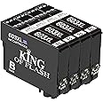 King of Flash 603XL Ink Cartridges Replacement for Epson 603 XL Ink for Use with Epson Expression Home XP-3100 XP-4100 XP-2100 XP-2155 XP-3155 XP-4155 Workforce WF-2810 WF-2830 WF-2835 WF-2850 4 x Blk