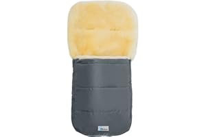 AltaBeBe MT2200LP - 64 Chancelière d'Hiver avec Fourrure de Mouton Universelle pour Poussette 12-36 Mois Gris foncé