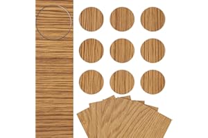 DecoMeister Tapas Adhesivas para Tornillos Agujeros Tapones para Muebles Madera Tapa Embellecedora Pegatinas para Tapar Armario Escritorio Patrón Roble Ø 20mm Juego de 45 Piezas