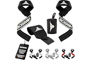 Bosmik Straps Gym Silicona - Muñequeras Gym - Set Correas Levantamiento de Pesas Muñequeras Crossfit - Powerlifting Straps - Regalo Gym - Hombres y Mujeres