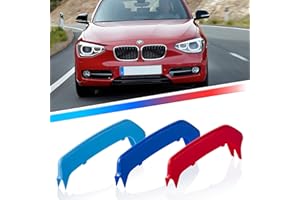 AUTOXPRESS MOTORS GROUP AutoXpress | /// M-Sport M-Power 8 Slats Kidney Grill Grille Tri-Color Sports Trim Cover Clips Insert compatible with BMW 1 Series F20 F21 2012-2014