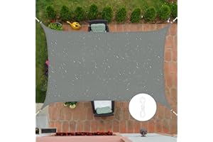 Cekene Sun Shade Sail Waterproof 2x3m Grey Rectangle Garden Sunscreen Awning Canopy with Free Loops 98% UV Block Shade Sail Canopy Outdoor for Deck Lawn Garden Pool