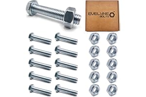 EVELYNE M10 Nuts & Bolt Set - 10 Pack (M10 x 50mm Bolts & M10 Nuts) Hex Bolt/Setscrew Fully Threaded