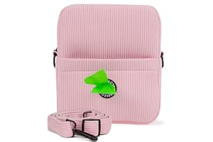 Purrfects UK Dog Walking Bag Crossbody with Poop Bag Dispenser - Durable Treat Pouch for Dog Training - Dog Training Treat Pouch, Sylish Dog Walking Bag for Women & Men (Candyfloss Pink, Corduroy)