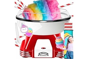 ‎KESSER KESSER® Zuckerwattemaschine Set für Dein zuhause - Mit 30x Zuckerwatte Stäbchen & Messlöffel - Retro Cotton Candy Machine - Zuckerwatte Maschine Mit Zubehör - Höhe 22 cm - 500 W Rot Weiß