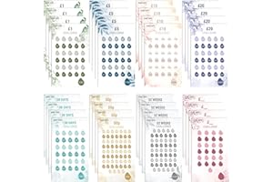 WenmthG 32Pcs Budget Binder Savings Challenge Trackers, A6 Money Saving Wallet Cash Organizer Book Cards, Budget Planner UK Accessories with 50P| £1| £5| £10| £20| 30 DAYS| 52 WEEKS| DIY Challenge