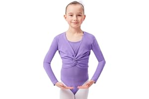 tanzmuster ® Ballettjacke Mädchen Langarm - Mia - aus wunderbar weichem Baumwollstoff - Top zum Reinschlüpfen fürs Kinder Ballett