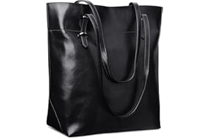 S-ZONE Borsa a Tracolla Tote in Vera Pelle Vintage Borsa a Mano di Grande Capacità Aggiornata 2.0