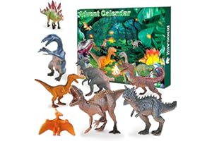 SUDATONG Dinosaur Advent Calendar 2025 Children Boys 24 Days Countdown Calendar, 24 Different Dino Styles, Reusable, Christmas Surprise Gift for Boys, Girls, Son, Nephew, Grandson