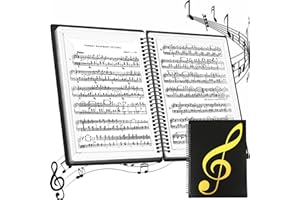 SUQ A4 20 Seiten Musikordner, Notenblatthalter, Notenmappe A4 Größe, Music Sheet Chormappe, Musik Thematik Aufbewahrungsmappe Cartoon Musical Instrument, Blatt Notenmappe Papier Dokumente