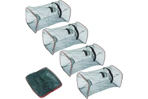 Chanumetal 3 Stück Fischreuse, 22 x 22 x 46 cm Krebsreuse Reuse Senke Köderfische Angeln Reuse zum Angeln Aller Arten von Krabben Garnelen Hummer