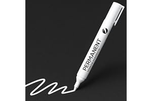 RiyaNed Rotulador blanco,Rotuladores blancos permanentes,Impermeable, de secado rápido, ancho de trazo de 2,0 mm, adecuado para piedra, madera, vidrio, cerámica, lona, ​​neumáticos(1Pcs).