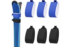 BOXOB 6pcs Ski Fastener Straps, 19x2.1 Inch Ski Bands Tapes with Protector Pads Adjustable Ski Wraps Gear Storage Ties for Ski Boards Poles Winter Sports Accessories
