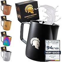 Brocca Latte Cappuccino Brocca Schiuma Latte 600 Ml - Acciaio Inox Nero, Per Cappuccino Brocca Schiumalatte Cappuccino - Foto 4