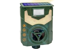 LINEN LUXURY Scacciatore ad ultrasuoni esterno repellente gatti uccelli cani cinghiali animali giardino pianta antigoccia sensore movimento impermeabile ricarica solare USB protezione animale domestico controllo