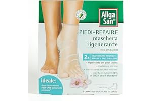 Allga San Piedi Repaire - Maschera Piedi Idratante Rigenerante 28 ml con Calzini Idratanti per Piedi Secchi e Talloni Screpolati - Concentrato Attivo, 2 Paia di Calzini per due Applicazioni