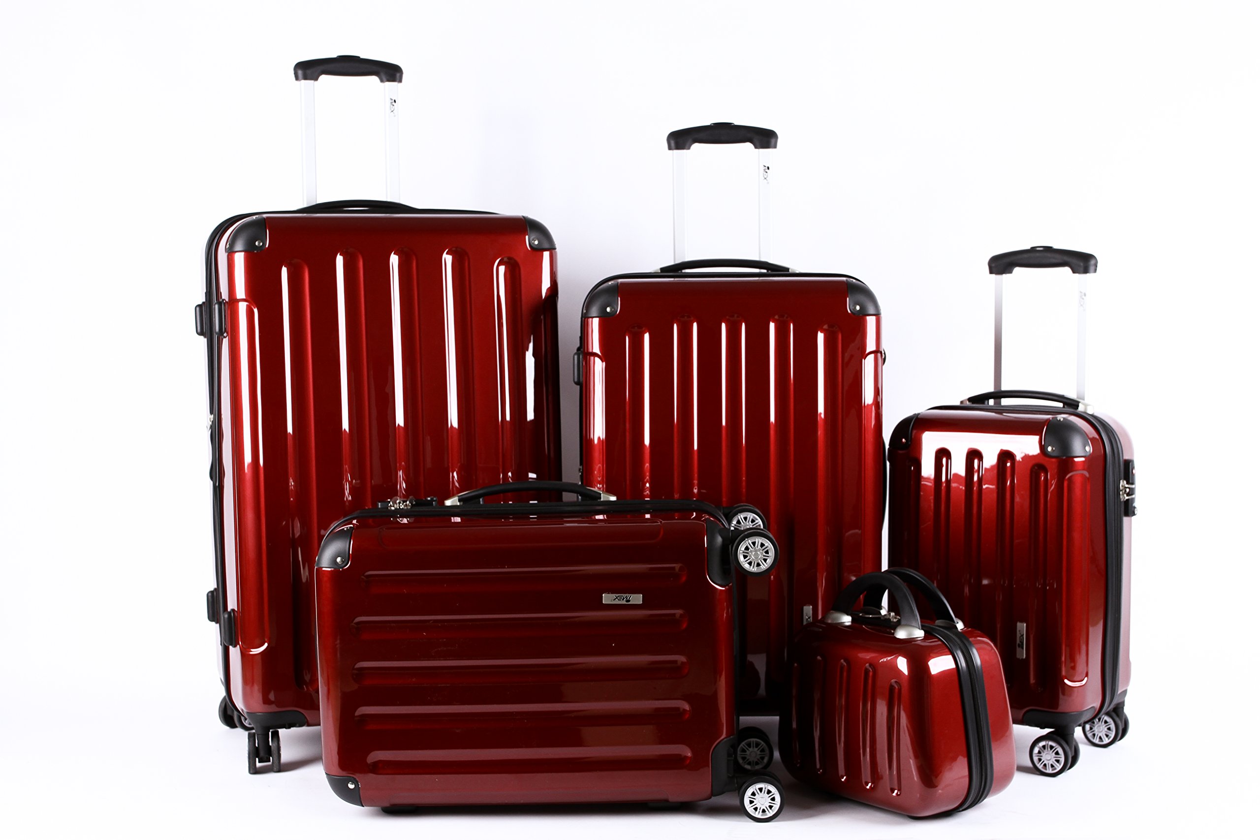 I I 5 Teiliges Kofferset M L XL XXL + Beautycase Polycarbonat/ABS Trolley Koffer Bordcase Set