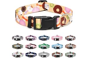 Mercano Collier pour Chien, Collier Classique en Nylon Réglable, Fleur, Océan, Forêt, Tribal Design, Tournesol, Flora, Léopard, pour Petits, Moyens et Grands Chiens (S, Biscuit Beige)