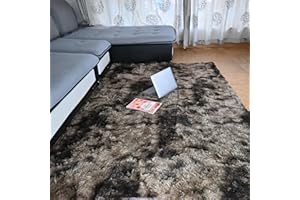 Beyeutao Morbido e soffice tappeto da salotto color caffè chiaro 120 x 160 cm per soggiorno grande area antiscivolo tappeto con tintura a nodi tappeto grande per bambini ragazze area giochi comodino