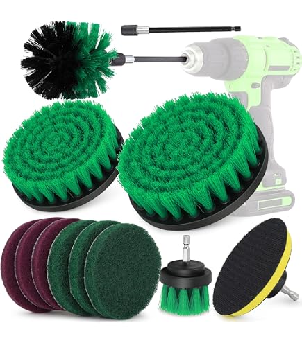 20 Tampons à Récurer Pour Perceuse - 12,7cm Rouge Et Vert - Nettoyage Maison & Extérieur