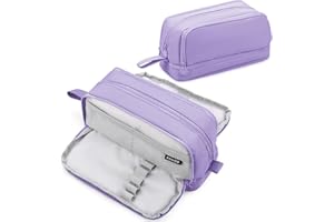 Eucomir Astuccio 3+1 Scomparti Bambina Ragazzo, Astuccio Scuola Elementare Astuccio Grande Astuccio Portapenne Astuccio Ragazza Scuola Media, Viola Chiaro