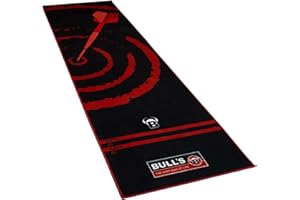 BULL'S Carpet Mat 140 Red - Alfombra para dardos con base antideslizante de goma, respetuosa con el medio ambiente, con distancia oficial de la diana 237 cm x 80 cm, protección óptima para dardos y puntas