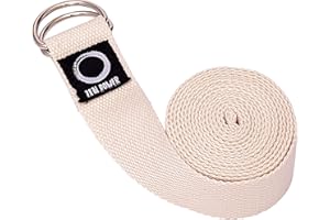 ‎ZEN POWER Zen Power Yoga Strap, natürlicher Yoga Gurt aus 100% Baumwolle, max. Länge 250 cm, Dehnungsgurt, widerstandsfähig, flexibel einstellbar, Yoga-Zubehör, Dehnungshilfe für Gymnastik und Fitness