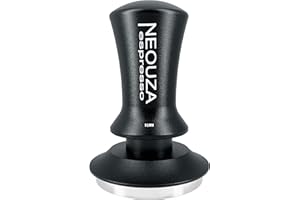 NEOUZA – Tamper à expresso calibré pour machine à café, antiadhésif et auto-nivelant avec poignée raffinée, base plate en acier inoxydable, (51 mm, noir mat)