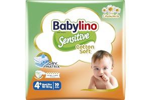 Babylino Sensitive mjuk bomull, babyblöjor storlek 4+, maxi plus (10–15 kg), 19 stycken