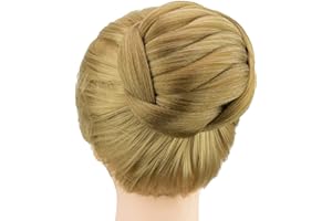 IMISSU Moño Bailarina Trenzado Postizos de rosquilla para cubrir el cabello Moño para el cabello Scrunchie Peluca Updo para mujer (M1 Rubio ceniza)