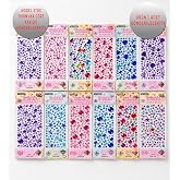 Renkli Diamond Taş Sticker | Karışık Renkler, Yıldız ve Kalp Şekilli