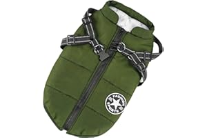 Aiboria Manteau d'hiver pour Chien Coupe-Vent Imperméable 2 en 1 Chiot Petit Gilet avec Harnais Veste Chaud Rembourré pour Chien