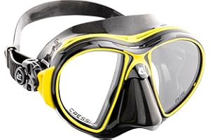 Cressi Unisex Air Professional Maska do Nurkowania, Czarny/Żółty, Uniwersalny